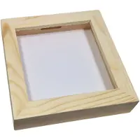 Hobbygroep Wooden Money Box Plexiglass with White Back Medium