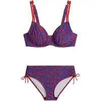 Bonprix Bikini sininen / verenpunainen