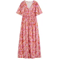 Bonprix Mekko beige / fuksia / oranssinpunainen / valkoinen