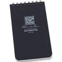 Rite in the rain 3 x 5 Top Spiral Notebook, musta