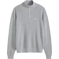 Levi's for man. 0058U-0002 Grey quarter-zip Housemark sweater (XL), Casual, Cotton, Long sleeve
