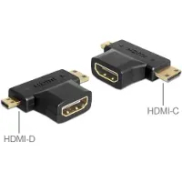 DeLOCK – HDMI adapter, 19-pin female to Mini-HDMI/Micro-HDMI, black (65446)