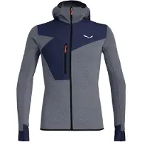 Salewa Puez 2 Dry L/S Hood Full-Zip Tee Fleecetakki Miehet koko M väri harmaa/sininen