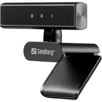 Sandberg Face-ID Webcam Mini Pro Quad HD 1440p, kasvojentunnistus, kaksoismikrofoni -webkamera, musta