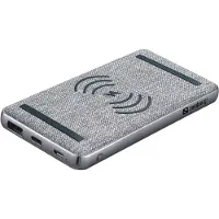 Sandberg 10 000 mAh Powerbank, USB-C PD 20W, USB-A QC3.0, langaton 15W, harmaa