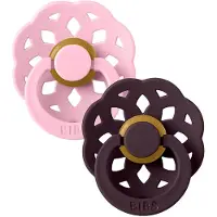 BIBS Boheme Tutti 2-pack Lateksi Koko 2 Pyöreä, Baby Pink/Plum