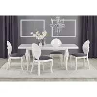Halmar Mozart -jatkettava ruokapöytä, 160 -240 cm, valkoinen