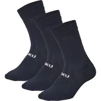 2XU Crew Socks 3 Pack Black/White Urheilusukat 35-37.5