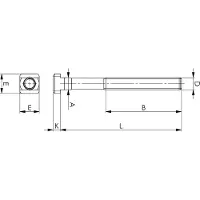 AMF T-urapultti DIN 787-8.8 M20x20x200mm