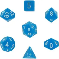 Chessex Dice Set 7x Polyhedral, Light Blue with White Pips
