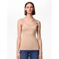 Pieces Pcbarbera Lace Top Jrs Noos Bc - Brown - XL