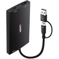 Lindy USB Type A and C to Dual HDMI 4K60 Converter