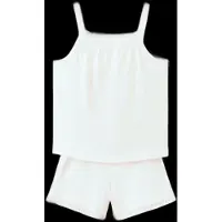 Mango Short Pyjamas With Openwork Details - Cream - 13-14