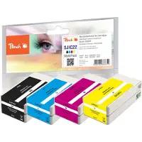 Peach PI200-644, Musta, Syaani, Magenta, Keltainen, 31 ml, 31 ml, 4 kpl, Monipakkaus