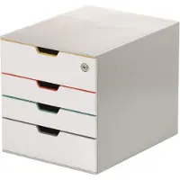 Durable VARICOLOR MIX 4 SAFE, 4 laatikko(a), Harmaa, Muovi, A4, Yksivärinen, 24,2 cm (762627)