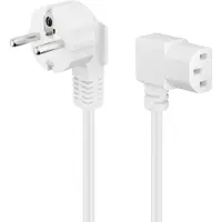 Goobay Power cable Angled cold unit connection cable on both sides, 5 m, white - Cable length 5 m