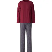 Calida Pitkä pyjama marine / viininpunainen / valkoinen