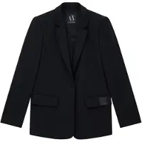 Armani Exchange for woman. XW000941AF10872UC001 Solid coloured casual blazer with one button and notch lapel with long sleeves black (M)