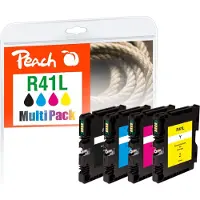 Peach PI400-76, Perusvärintuotto, Musta, Syaani, Magenta, Keltainen, 39 ml, 28 ml, 4 kpl, Monipakkaus