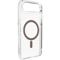 Puro Lite Mag TPU+PC -kotelo iPhone 17 Airille, MagSafe-yhteensopiva - läpinäkyvä, ruskealla renkaalla