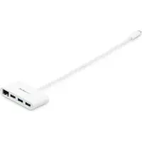 StarTech.com 3.2 Gen1 USB-C-hubi, 3x USB-A, RJ-45, valkoinen