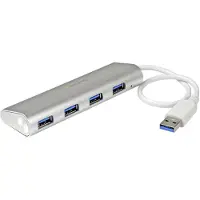 StarTech.com HUB - - ST43004UA - Kompakti 4-porttinen alumiininen USB 3.0 -keskitin integroidulla kaapelilla