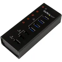 StarTech.com STARTECH 4-porttisella virtalähteellä toimiva USB 3.0 -keskitin, jossa on 3 USB-portin latausasema (2 x 1A, 1 x 2A)