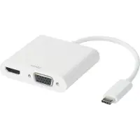 Deltaco USBC-HDMI16 - USB-C-sovitin, valkoinen
