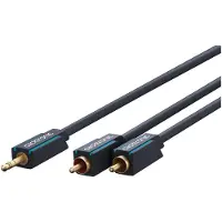 ClickTronic 3,5 mm AUX till RCA-adapterkabel, stereo Premiumkabel 1x 3,5 mm jackkontakt 2x cinchkontakt 1,0 m OFC innerledare