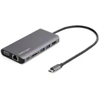 StarTech.com USB-C Multiport Adapter - HDMI / VGA - PD - SD - Ethernet - Audio - 30cm Cable - USB-C Mini Dock