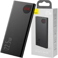 Baseus Powerbank Adaman Metal, 10000mAh, 2xUSB, USB-C, Lightning, MicroUSB 22.5W (black)