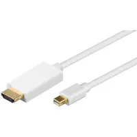 Wentronic Mini DisplayPort/HDMI -sovitinkaapeli 1.2, kullattu