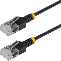 StarTech.com 3m Black Ultra Slim Cat6A Ethernet Cable UTP Pure Bare Copper Wire 34AWG Slim RJ45 Network Patch Cord Individually