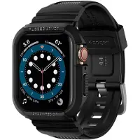 Spigen Rugged Armor Pro Apple Watch 9/8/SE (2022)/7/SE/6/5/4 TPU Kotelo - 44mm/45mm - Musta