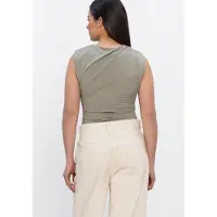 Rosemunde Rwbillie Sl Drape Top - Khaki green - 44