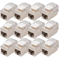 Digitus Suojattu FTP Cat6A kompakti Keystone-liitinmoduuli, Tool-free, hopea, 12kpl