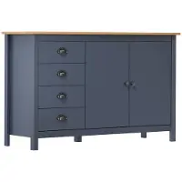 vidaXL Lipasto Hill harmaa 130x40x80 cm täysi mänty