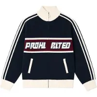 Prohibited Letterman Knit Jacket - Navy - M