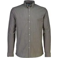 Lindbergh Striped Superflex Oxford L/S - Brown - XL