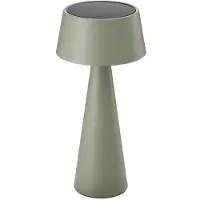 Sigor LED-akku-pöytävalaisin Solino, vihreä, aurinko/USB, 26 cm, IP44 himmennettävä, Vihreä, Olohuone/ruokailutila, Alumiini, Moderni