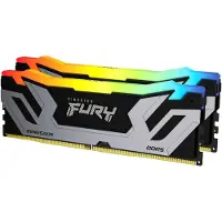 Kingston 48GB (2 x 24GB) FURY Renegade RGB Silver, DDR5 8400MHz, CUDIMM, CL40, 1.45V, musta/hopea