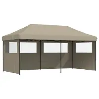 Super Merchant Taitettava pop-up juhlateltta 3 sivuseinällä taupe