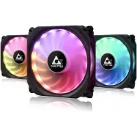 Chieftec Tornado CF-3012-RGB 120 mm -kotelotuuletin, 3 kpl pakkaus (Musta)