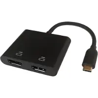 Deltaco USBC-2HDMI - USB-C - kaksi HDMI -sovitin, Musta