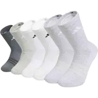 Adidas Urheilusukat 'CUSHIONED CREW 6 PAIR PACK' vaaleanharmaa / meleerattu harmaa / musta / valkoinen