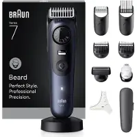 Braun BeardTrimmer 7 märkä- ja kuiva-ajoon -partatrimmeri, tummansininen