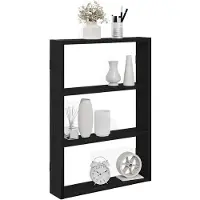 vidaXL Seinähylly musta 43x9x60 cm puupohjainen materiaali