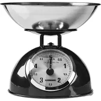 Melissa Retro-keittiövaaka Analoginen Metallikotelo Irrotettava kulho Max. 5 kg 25 gramman askelin Musta