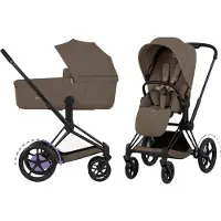 Cybex ePriam yhdistelmävaunut Matt Black / Coconut Brown