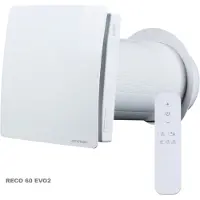 Cooltron Ilmanvaihtokone Reco 60 EVO2 lämmön talteenotolla ja kosteusanturilla 165 mm,